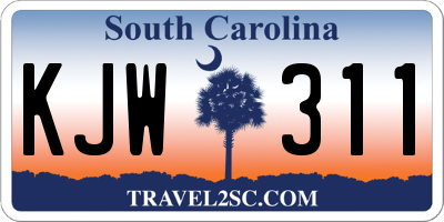 SC license plate KJW311