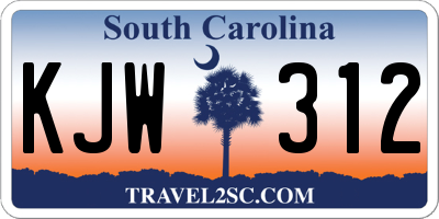 SC license plate KJW312