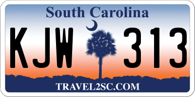 SC license plate KJW313