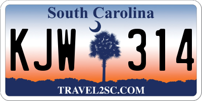 SC license plate KJW314