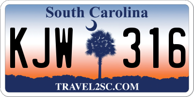 SC license plate KJW316