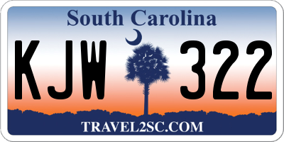 SC license plate KJW322