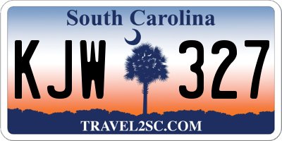 SC license plate KJW327