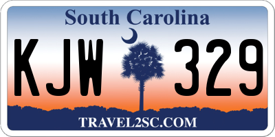 SC license plate KJW329
