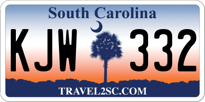 SC license plate KJW332
