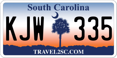 SC license plate KJW335