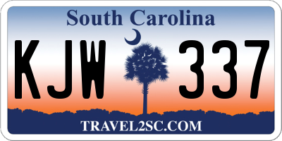 SC license plate KJW337
