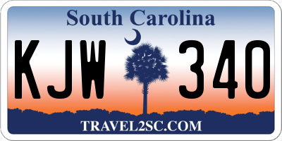 SC license plate KJW340
