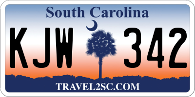 SC license plate KJW342