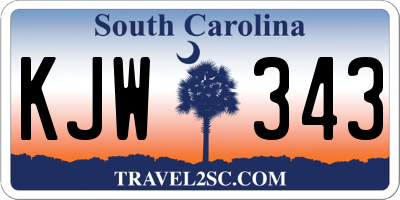 SC license plate KJW343