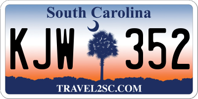 SC license plate KJW352