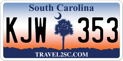 SC license plate KJW353
