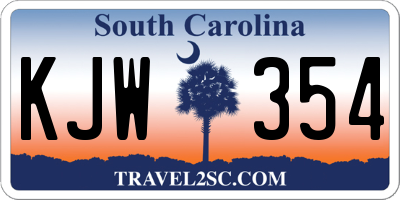 SC license plate KJW354