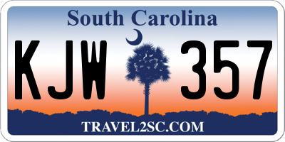 SC license plate KJW357