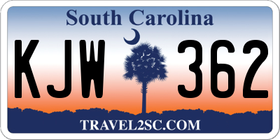 SC license plate KJW362