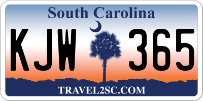 SC license plate KJW365