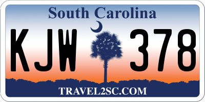 SC license plate KJW378