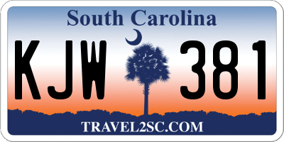 SC license plate KJW381