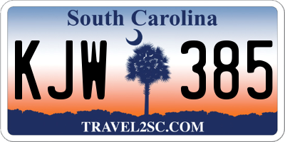 SC license plate KJW385