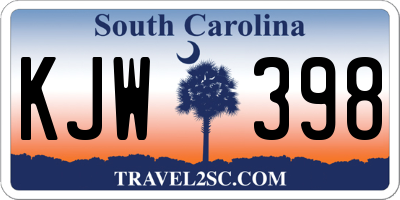 SC license plate KJW398