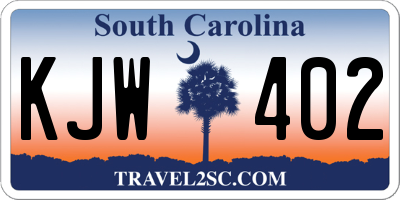 SC license plate KJW402