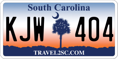 SC license plate KJW404