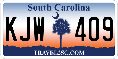 SC license plate KJW409