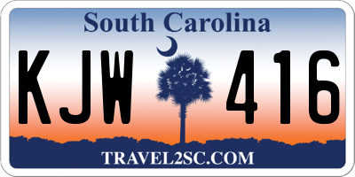 SC license plate KJW416