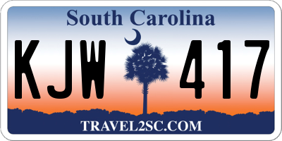SC license plate KJW417