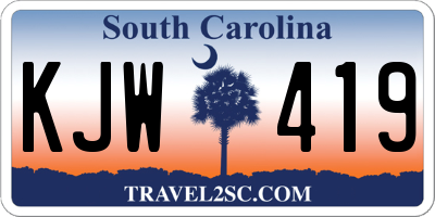 SC license plate KJW419
