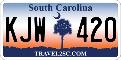 SC license plate KJW420