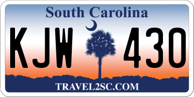 SC license plate KJW430