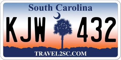 SC license plate KJW432