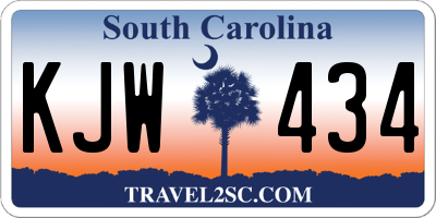 SC license plate KJW434