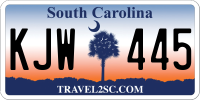 SC license plate KJW445
