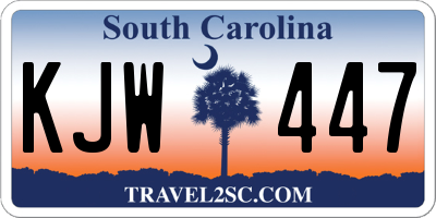 SC license plate KJW447