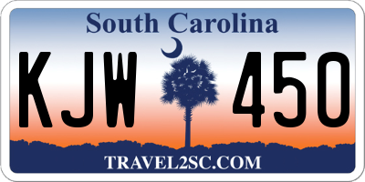 SC license plate KJW450