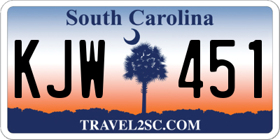SC license plate KJW451