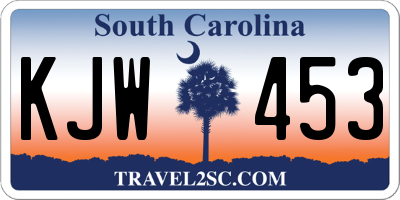 SC license plate KJW453