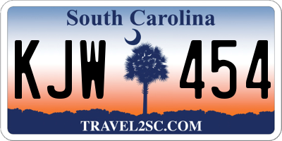 SC license plate KJW454