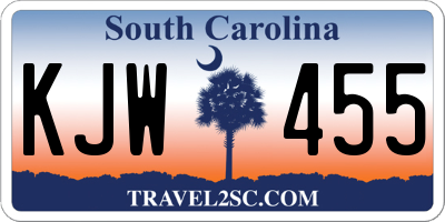 SC license plate KJW455