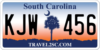 SC license plate KJW456