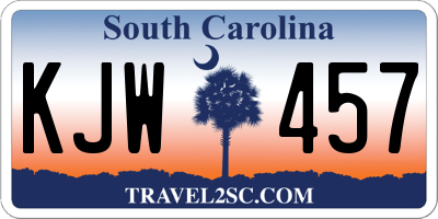 SC license plate KJW457