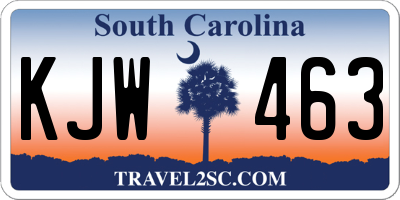 SC license plate KJW463