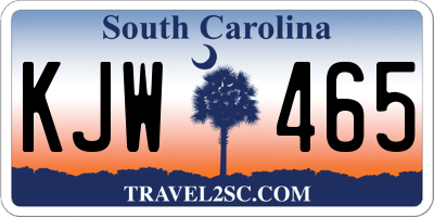 SC license plate KJW465