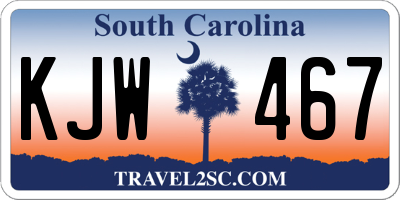 SC license plate KJW467
