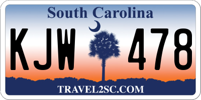 SC license plate KJW478