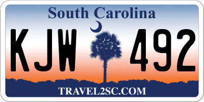 SC license plate KJW492