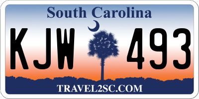 SC license plate KJW493