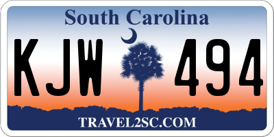SC license plate KJW494